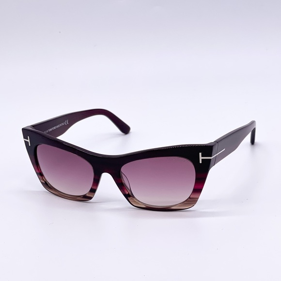 NEW TOM FORD KASIA TF459 71F WOMEN’S CAT EYE SUNGLASSES FT0459/S BURGUNDY - Picture 4 of 10